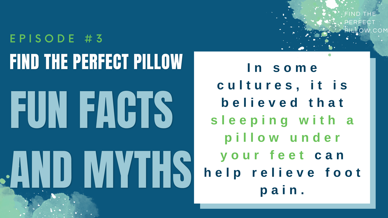 Pillow Fun Facts & Myths: Relieve Foot Pain with a Pillow!